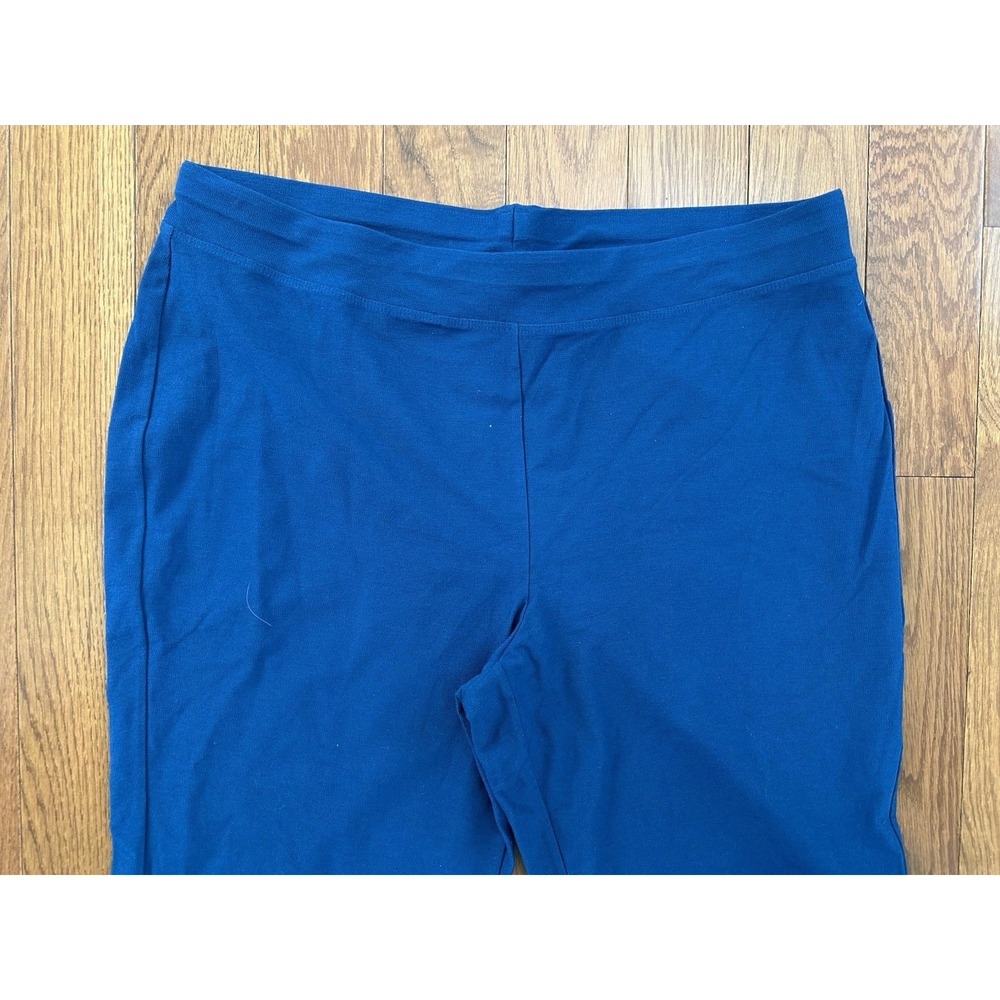 NEW Eileen Fisher Slim Washable Crepe Ankle Pants Blue Atlan Career Size XL NWT - Picture 2 of 11